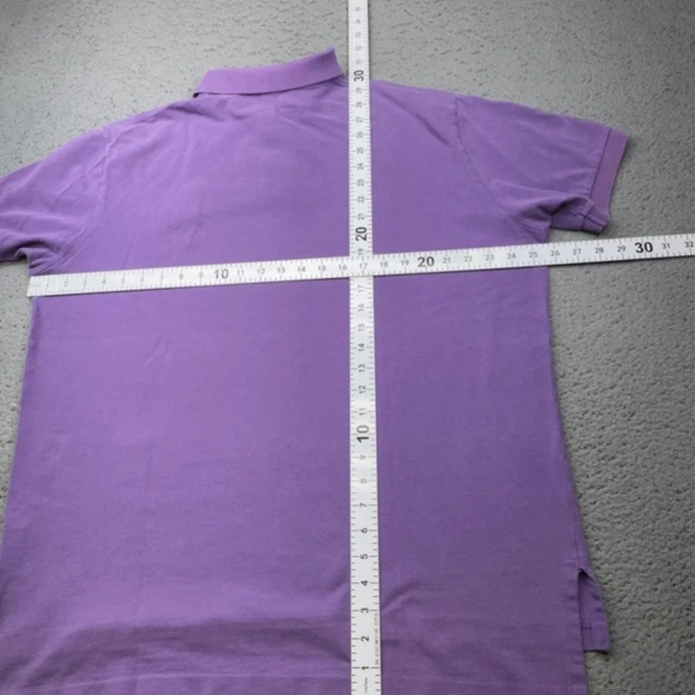 Polo Ralph Lauren Polo Shirt Mens XL Purple Rugby Big Green Pony Drop Hem Vented